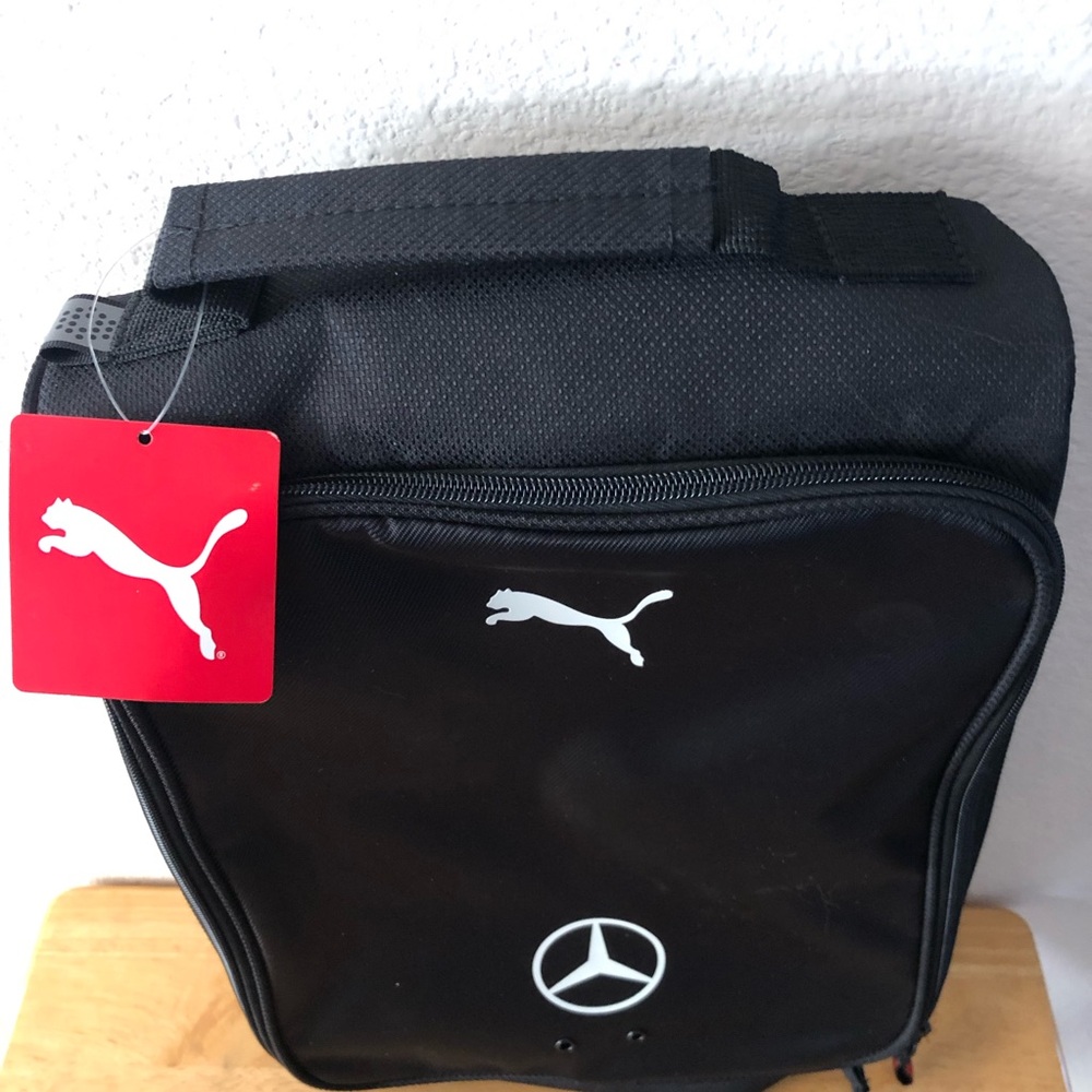 NEW Puma Black Golf Shoe Bag Mercedes Benz 2020 Divider Zippered NWT 078220-01 - Picture 2 of 10